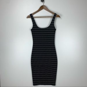 Cotton On Black Striped Bodycon Midi Tank Dress Women’s Size XS X-Small